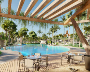 PISCINA COM QUIOSQUE